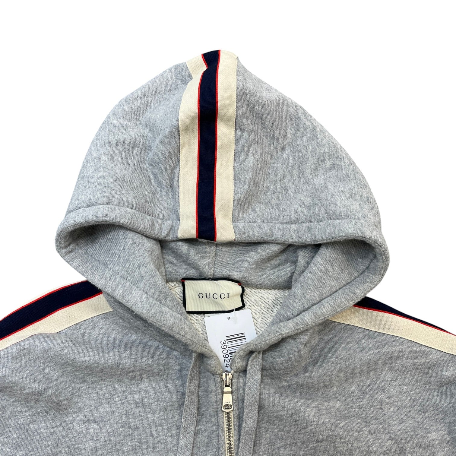 Men's Tape Logo Hoodie Grey Size L - Photo 5