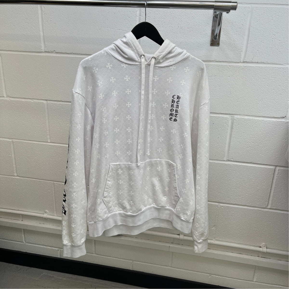 Men's Plus Cross Horseshoe Hoodie White Size M - Photo 11