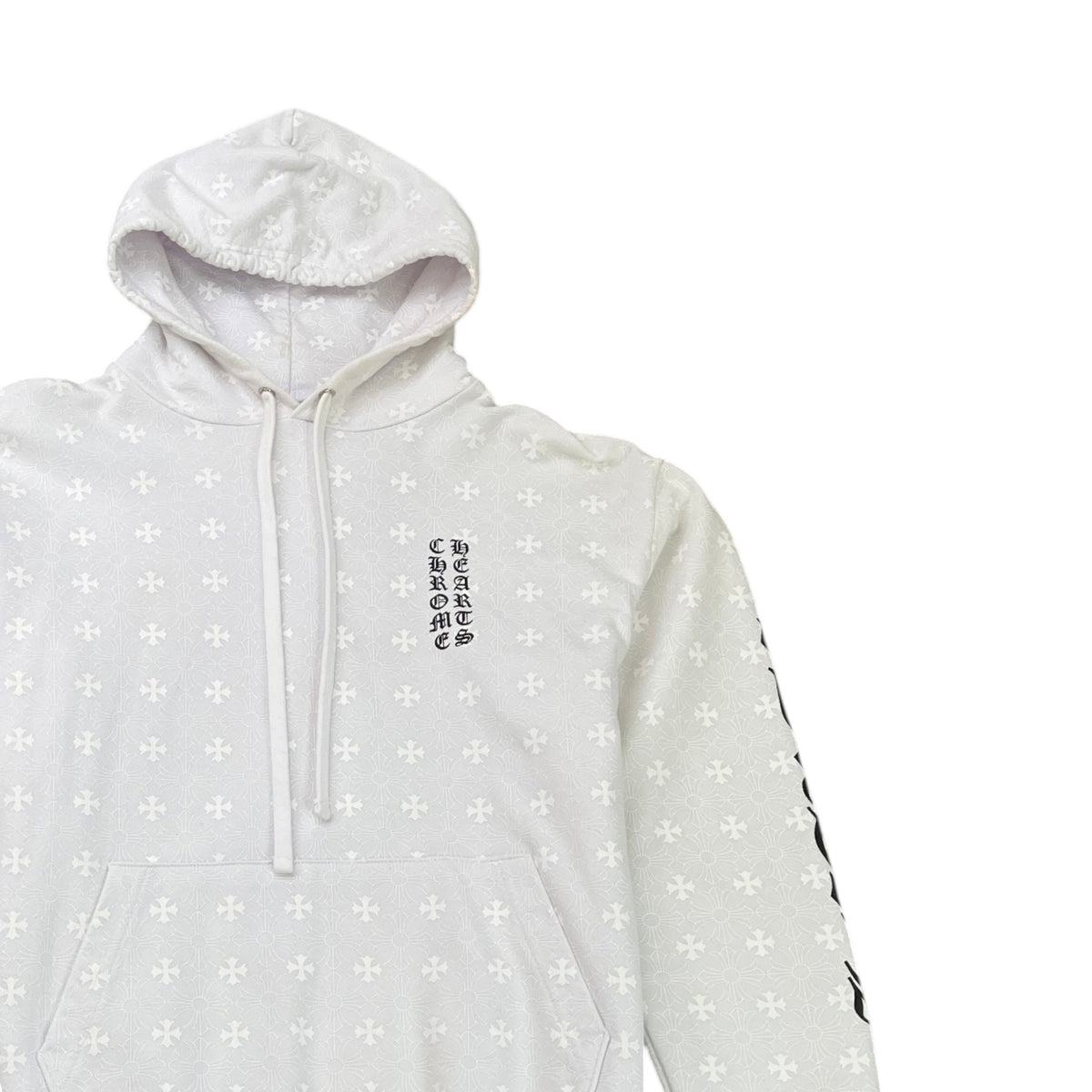Men's Plus Cross Horseshoe Hoodie White Size M - Photo 3