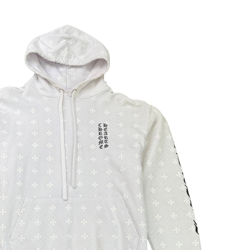Men's Plus Cross Horseshoe Hoodie White Size M