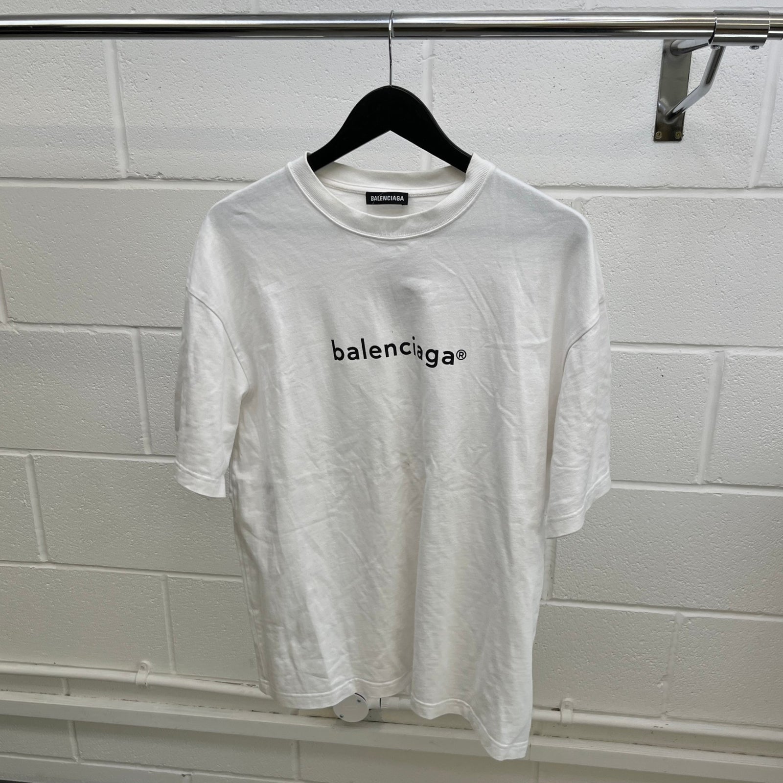 Men's Logo Print T-Shirt White Size S - Photo 8