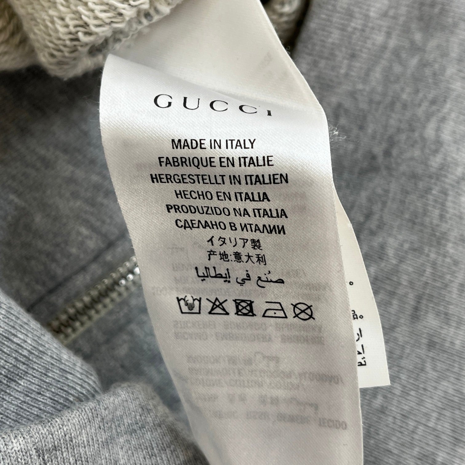 Men's Tape Logo Hoodie Grey Size L - Photo 7