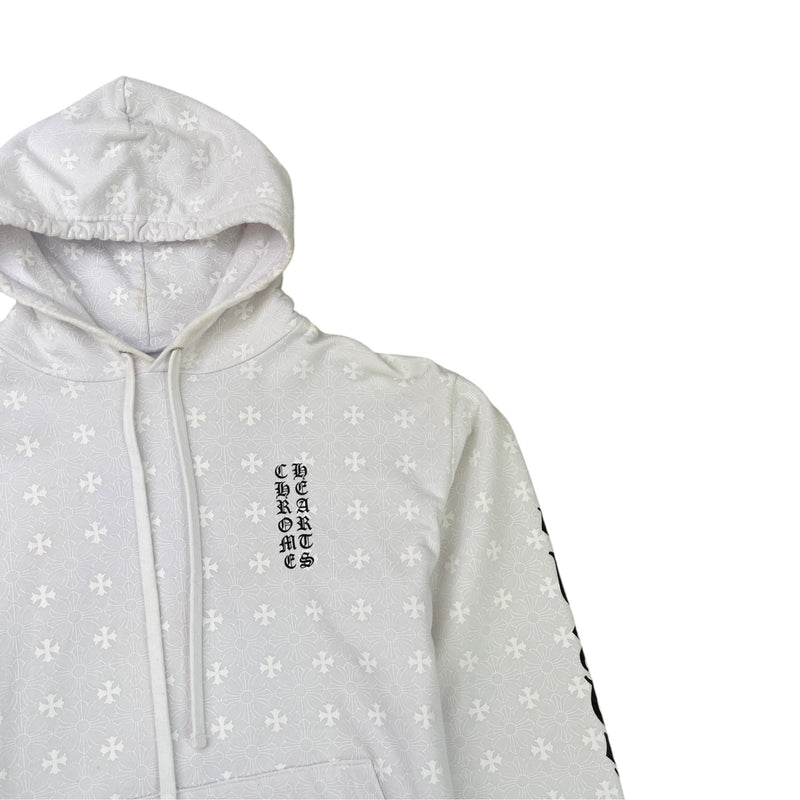 Men's Plus Cross Horseshoe Hoodie White Size M