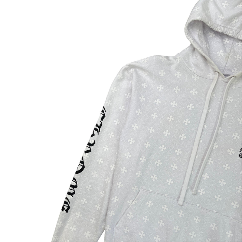 Men's Plus Cross Horseshoe Hoodie White Size M