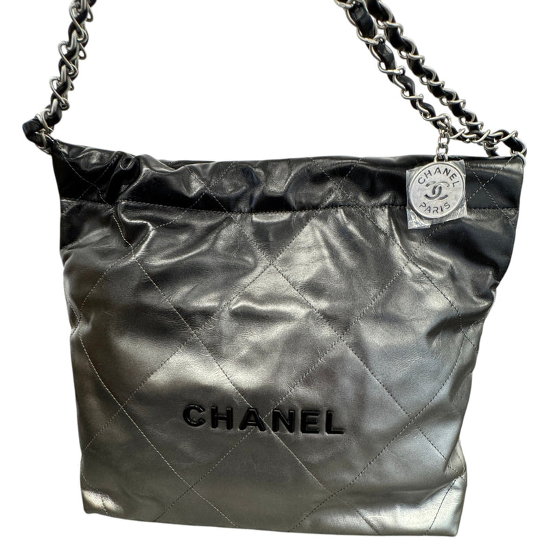 Women's 22 Calfskin Metallic Handbag Silver