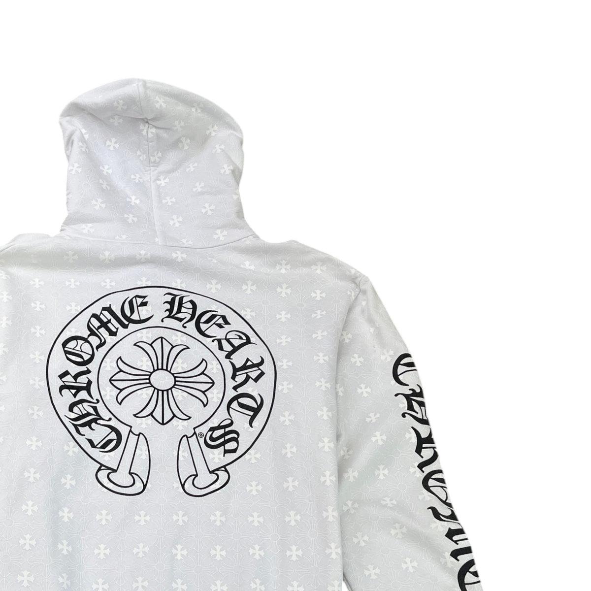 Men's Plus Cross Horseshoe Hoodie White Size M - Photo 4