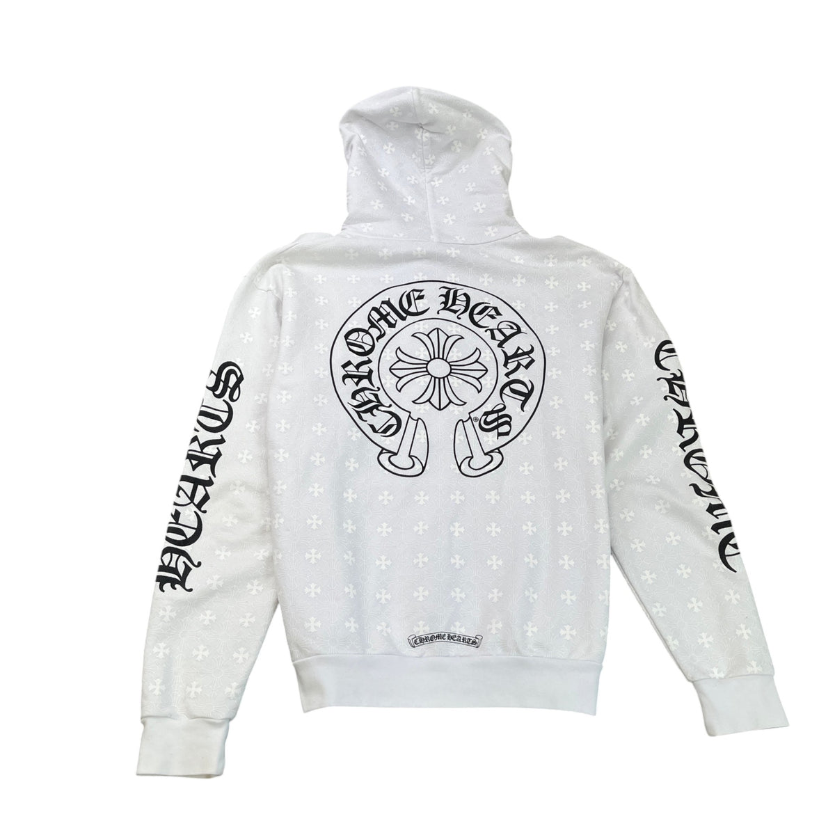 Men's Plus Cross Horseshoe Hoodie White Size M - Photo 2