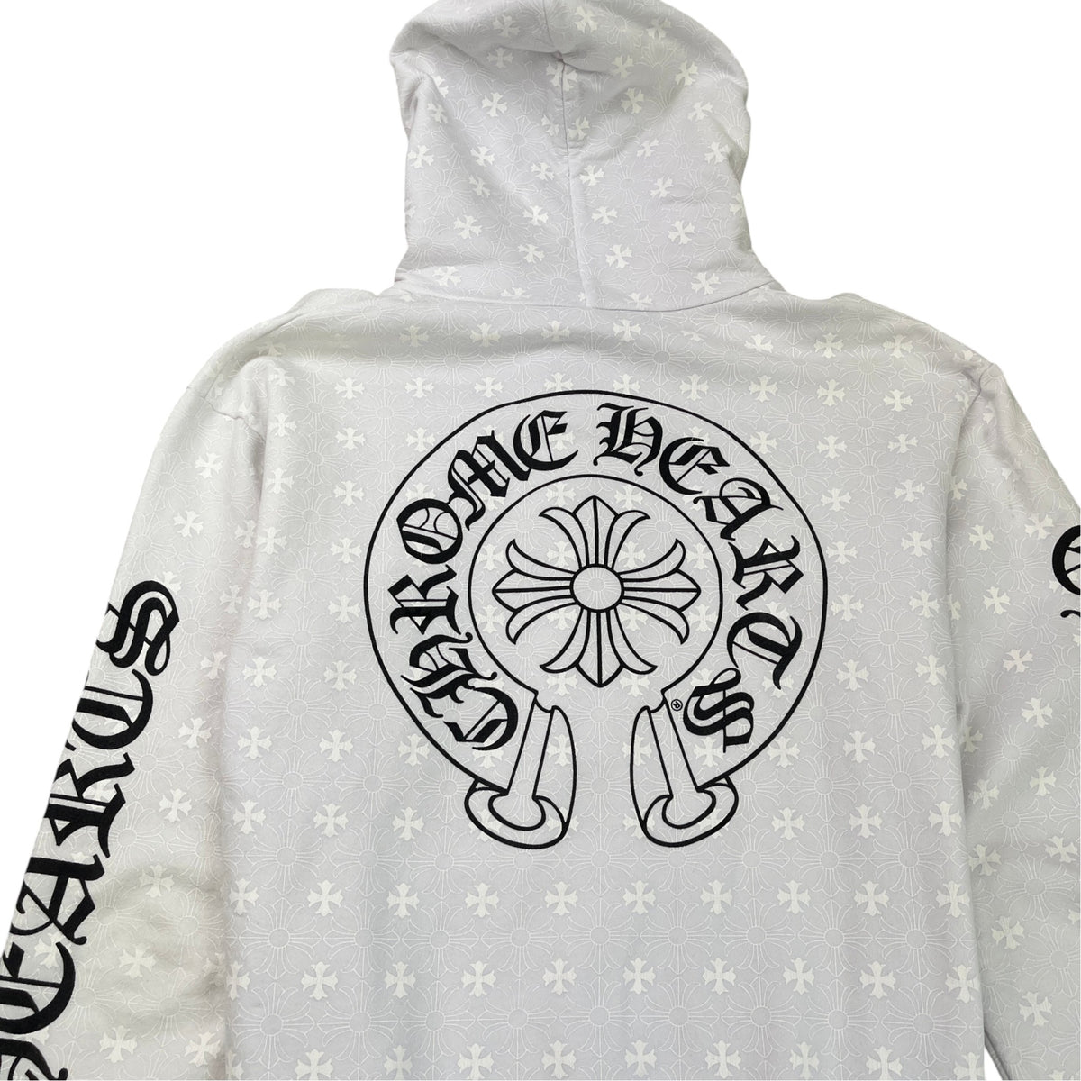Men's Plus Cross Horseshoe Hoodie White Size M - Photo 7