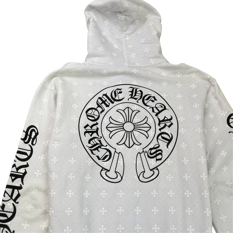 Men's Plus Cross Horseshoe Hoodie White Size M