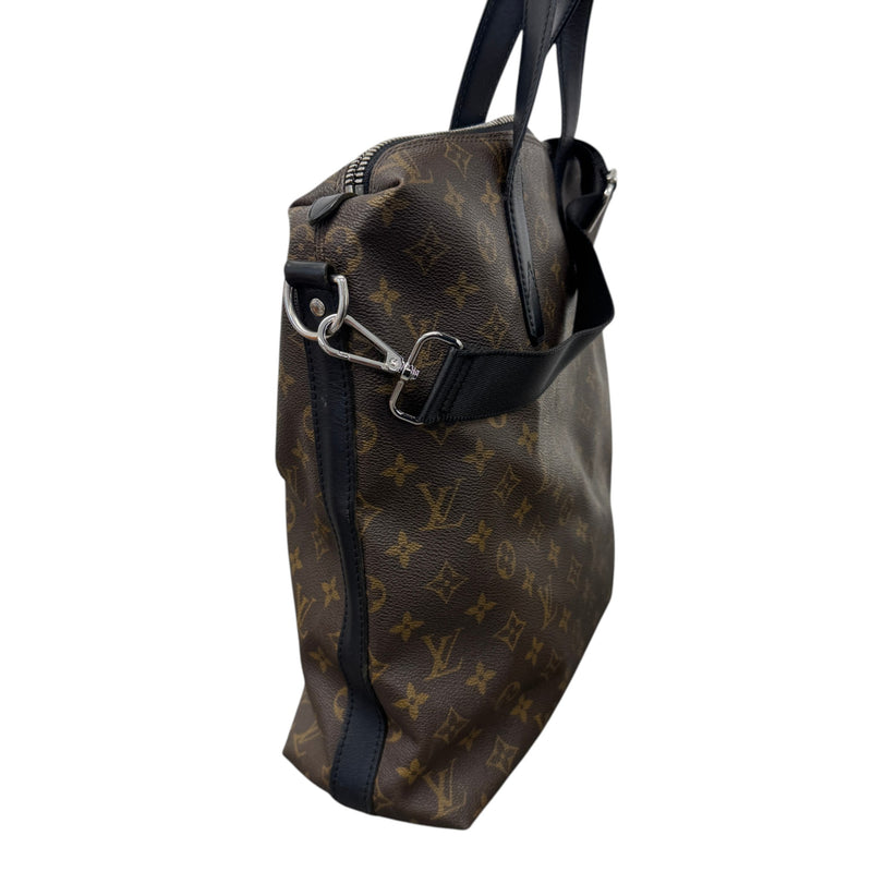 Men's Monogram Macassar Kitan Tote Travel Bag Brown