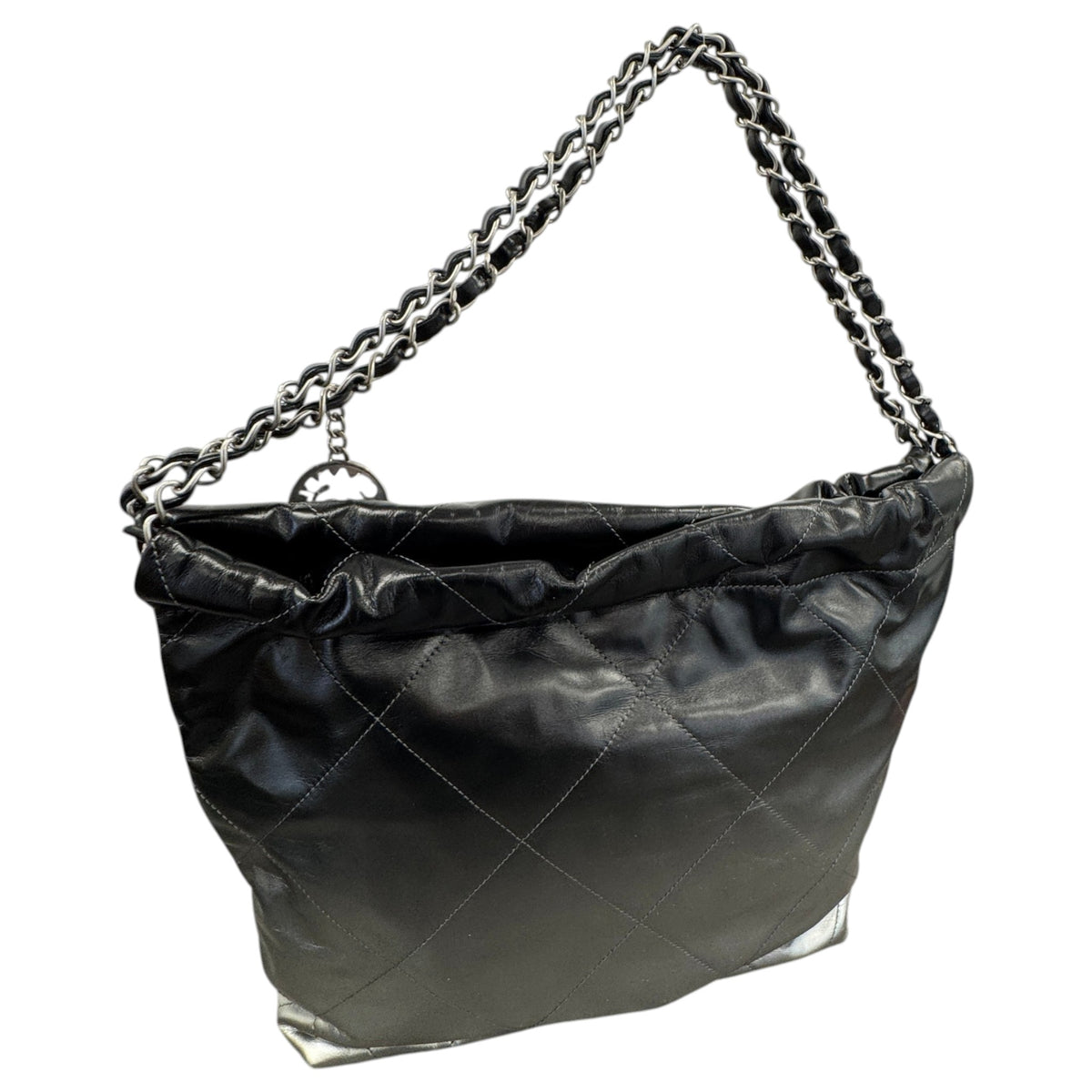 Women's 22 Calfskin Metallic Handbag Silver - Photo 9