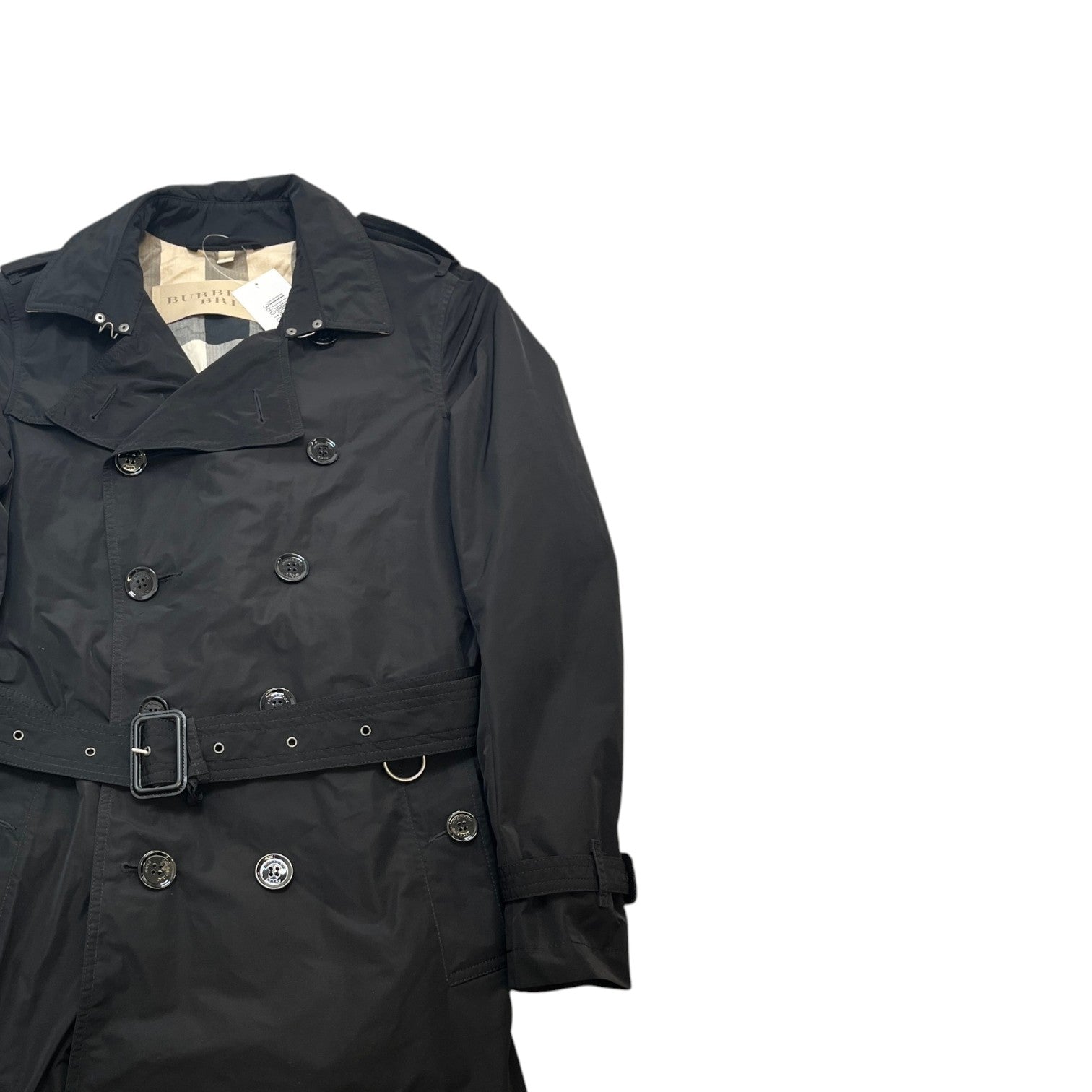 Women's Gabardine Kensington Trench Jacket Black Size S - Photo 3