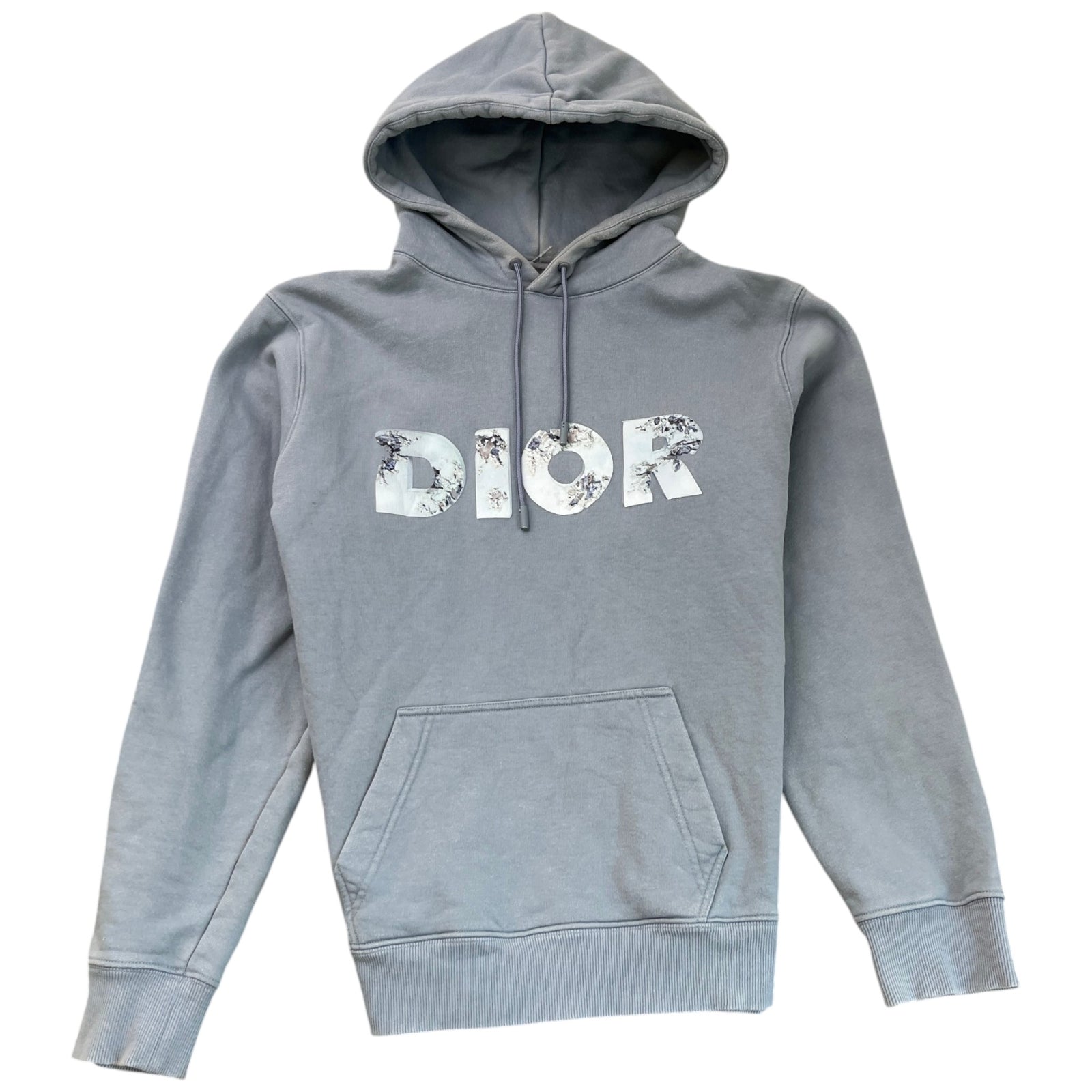Men's X Daniel Arsham Eroded Logo Hoodie Grey Size M - Photo 1