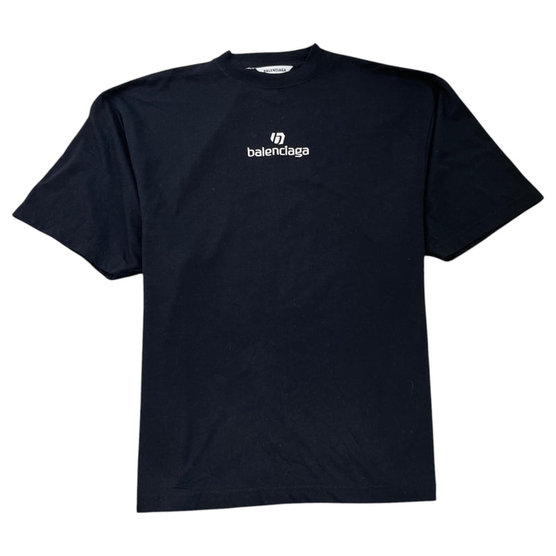 Men's Embroidered Logo T-Shirt Black Size XXS
