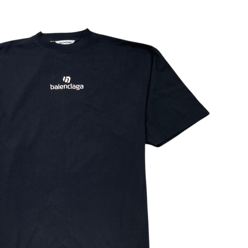 Men's Embroidered Logo T-Shirt Black Size XXS