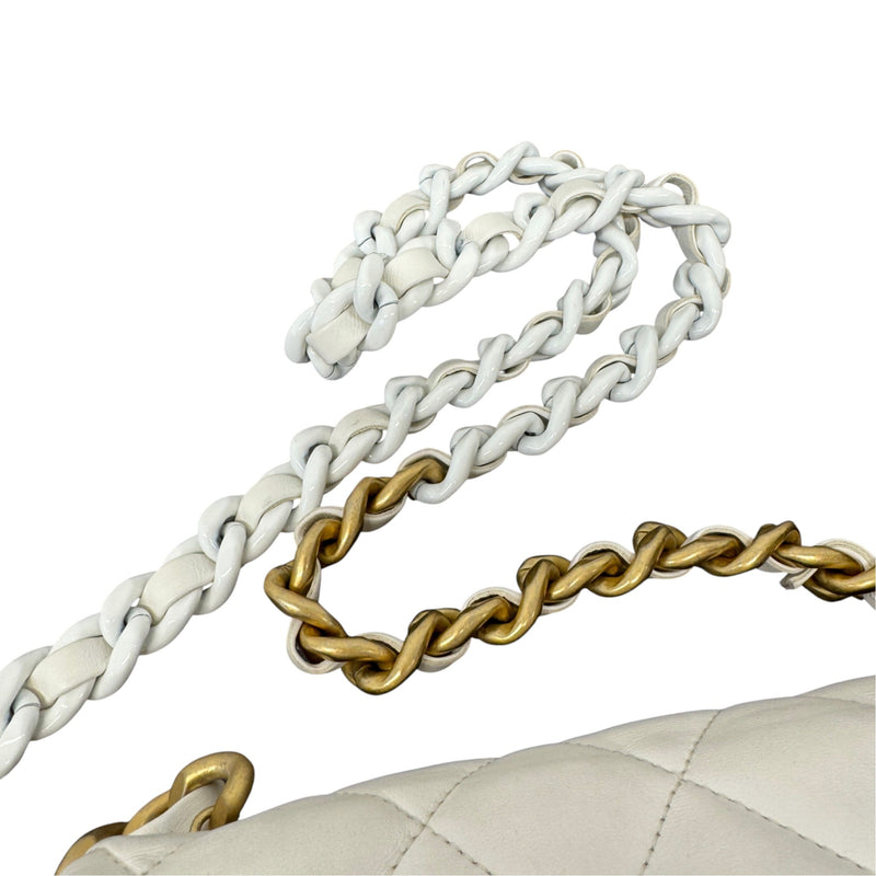 Women's Matelasse Chain Shoulder Crossbody Bag White