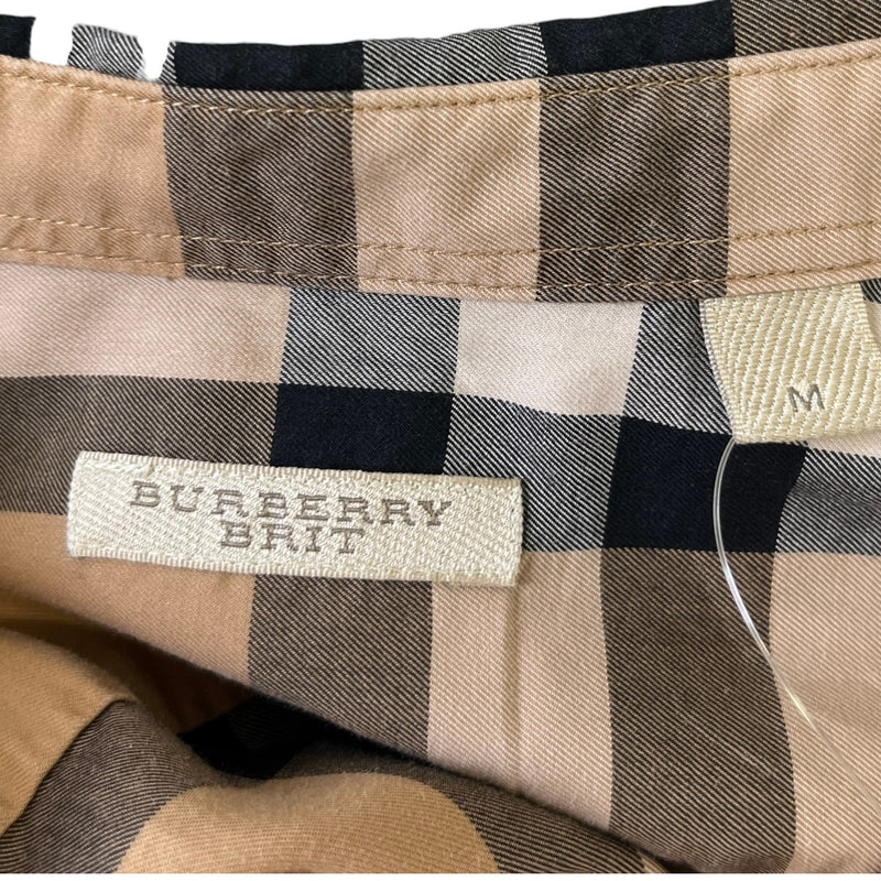 Men's Checkered T-Shirt Beige Size M