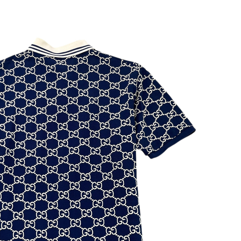 Men's Gg Monogram Polo Shirt Navy Size M