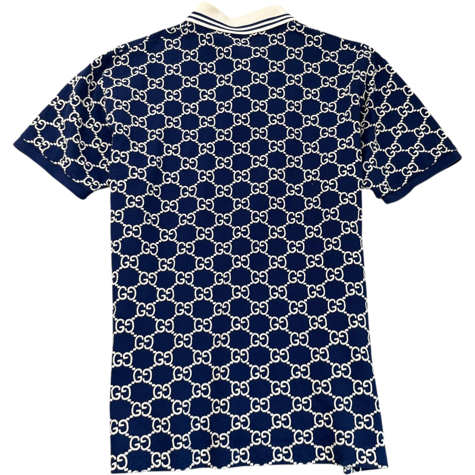 Men's Gg Monogram Polo Shirt Navy Size M - Photo 2