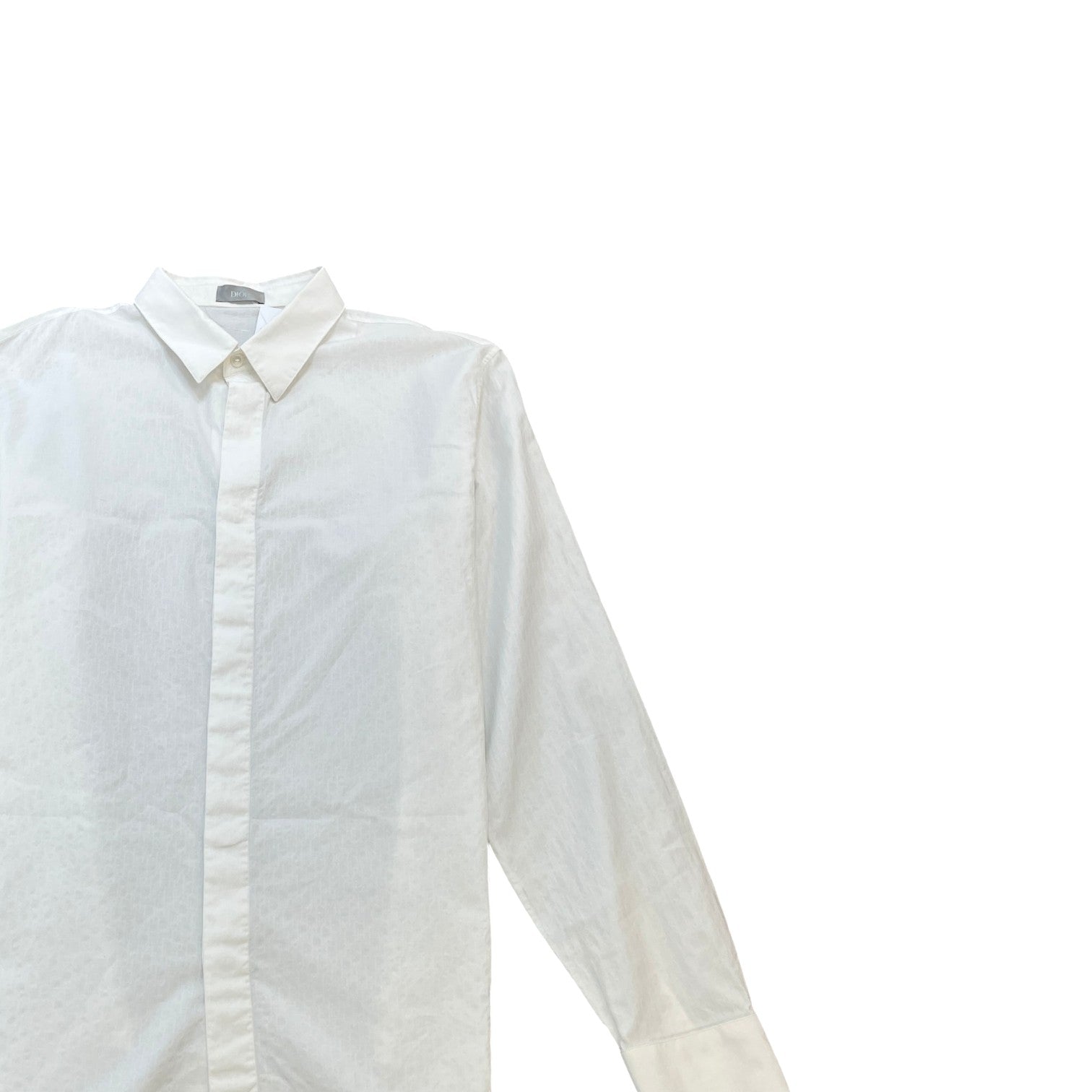 Men's Oblique Long Sleeve Shirt White Size L - Photo 3