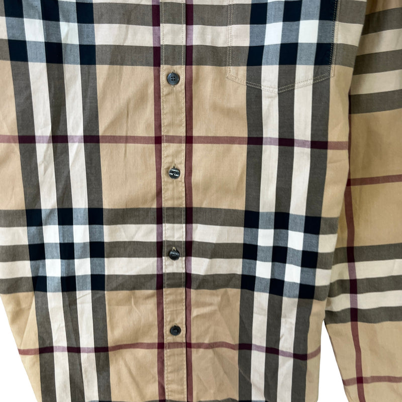 Men's Checkered T-Shirt Beige Size M
