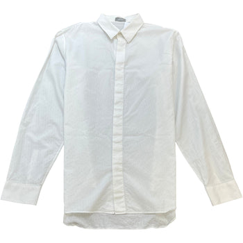 Men's Oblique Long Sleeve Shirt White Size L