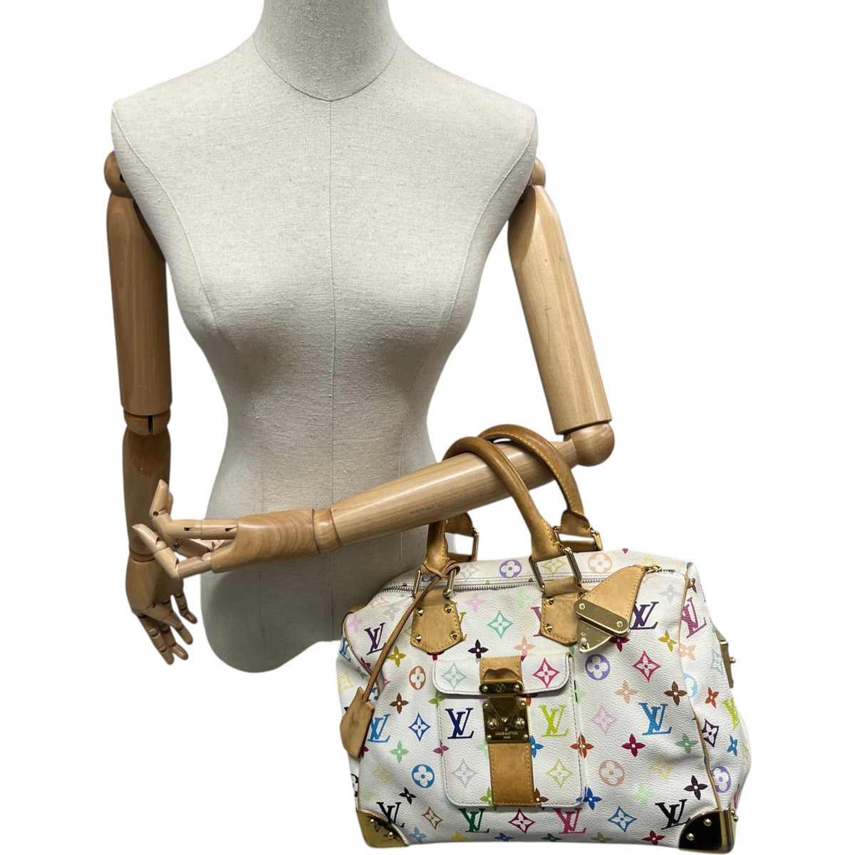 Women's Takashi Murakami Speedy 30 Handbag White - Photo 2