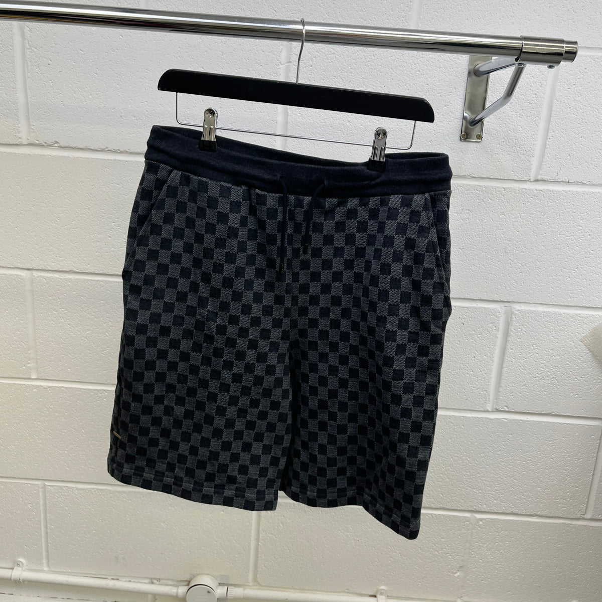Men's Damier Jacquard Shorts Black Size M / W32 - Photo 10