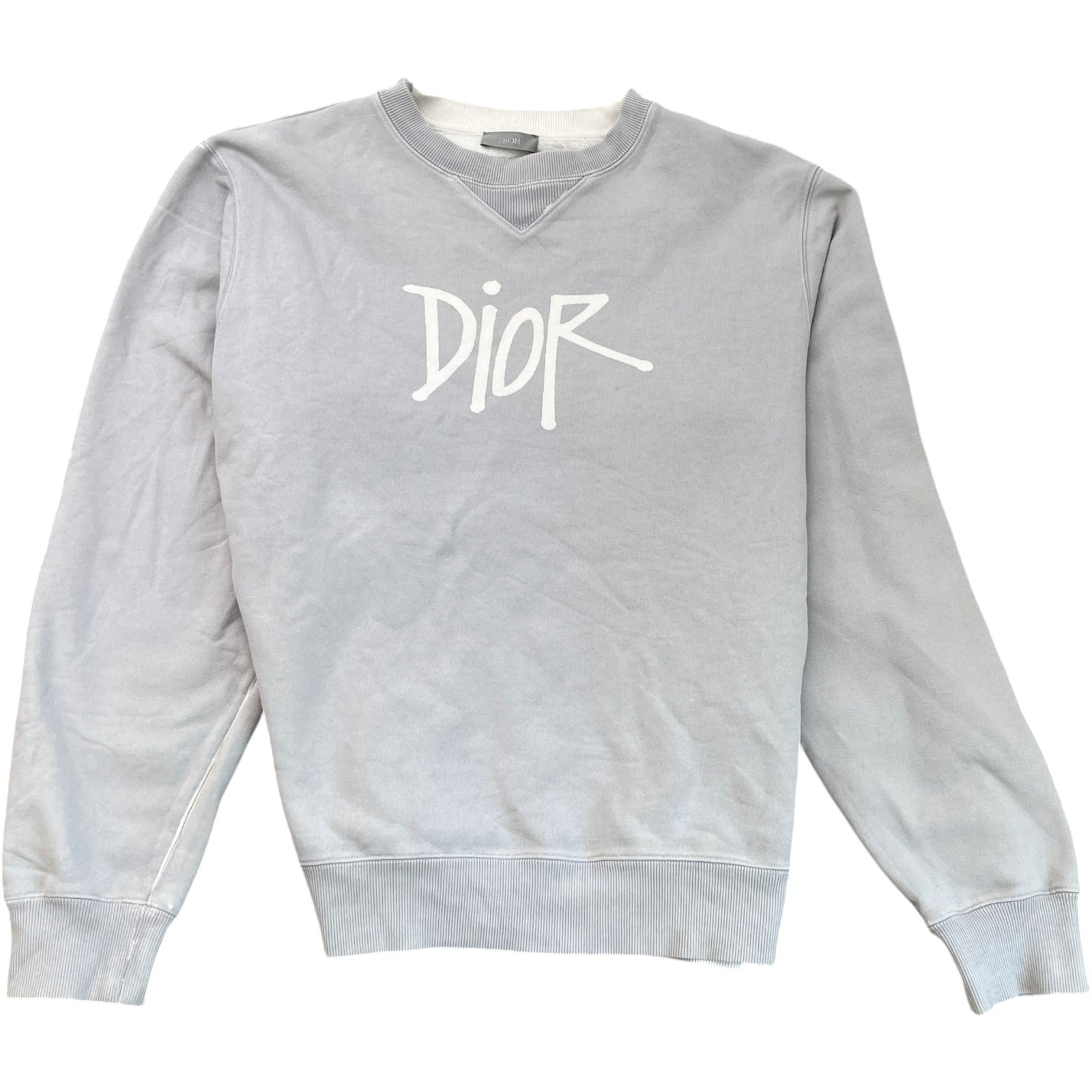 Men's X Daniel Arsham Eroded Logo Sweatshirt Grey Size M - Photo 1