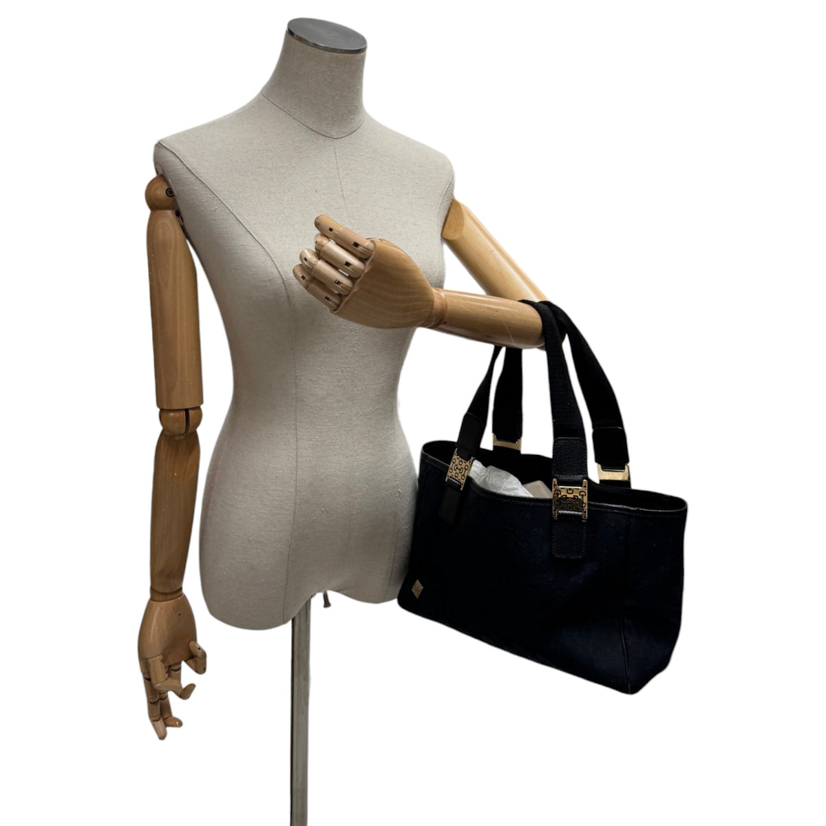 Women's GG Supreme Handbag Black - Photo 2