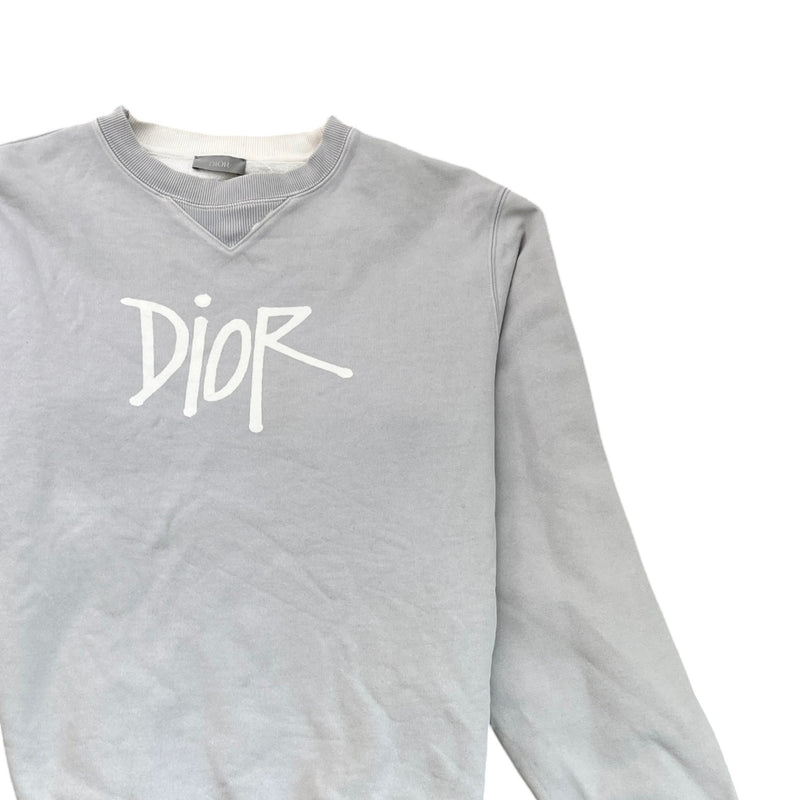 Men's X Daniel Arsham Eroded Logo Sweatshirt Grey Size M