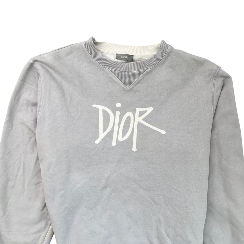 Men's X Daniel Arsham Eroded Logo Sweatshirt Grey Size M