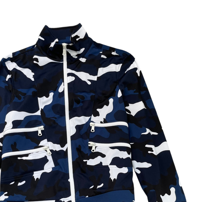 Men's camouflage Track Jacket Blue Size M