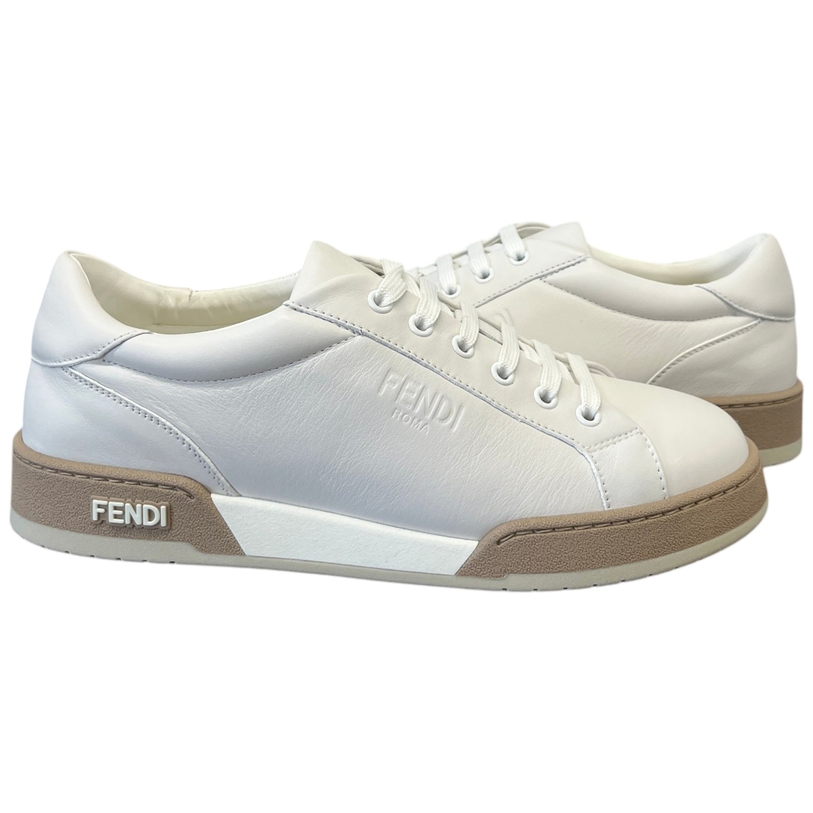 Men's Embossed Logo Low Trainers White Size UK 7 / EU 41 - Photo 3