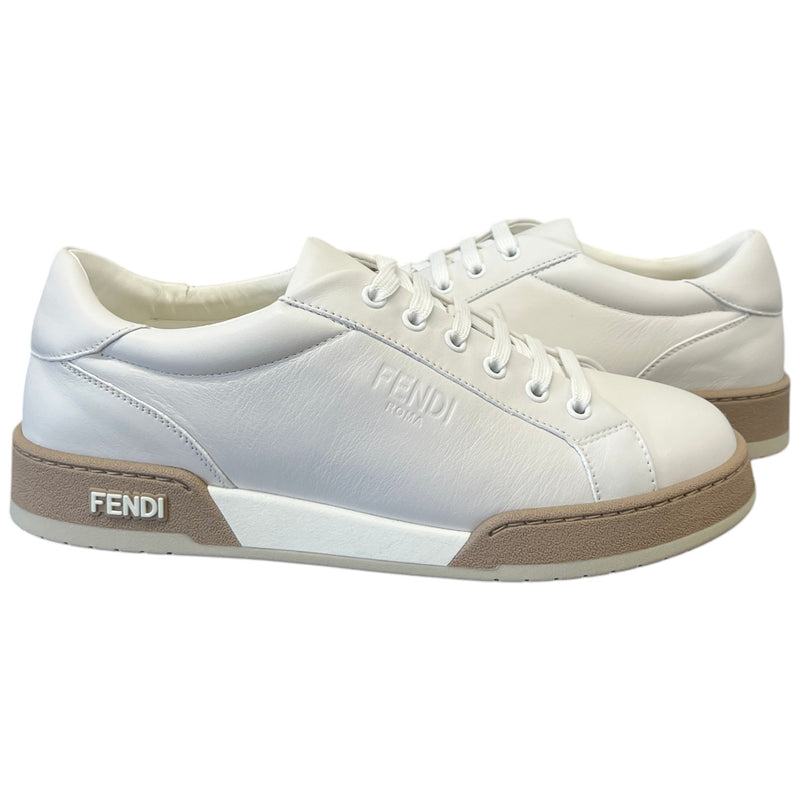 Men's Embossed Logo Low Trainers White Size UK 7 / EU 41