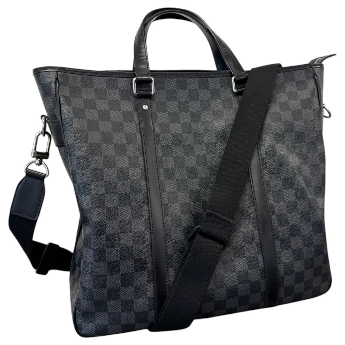 Men's Damier Graphite Tadao Tote Travel Bag Black - Photo 4