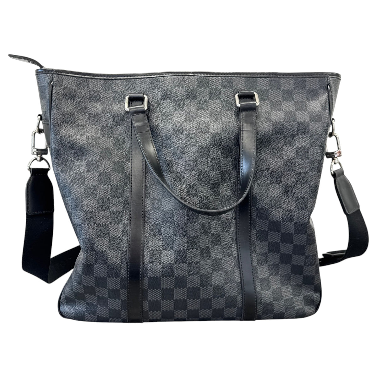 Men's Damier Graphite Tadao Tote Travel Bag Black - Photo 3