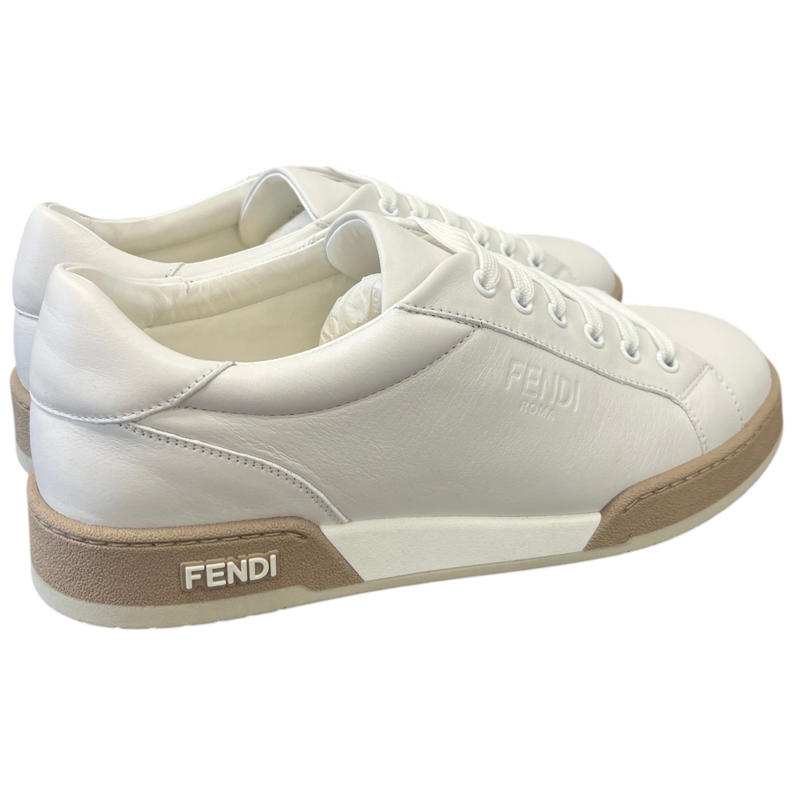 Men's Embossed Logo Low Trainers White Size UK 7 / EU 41 - Photo 8