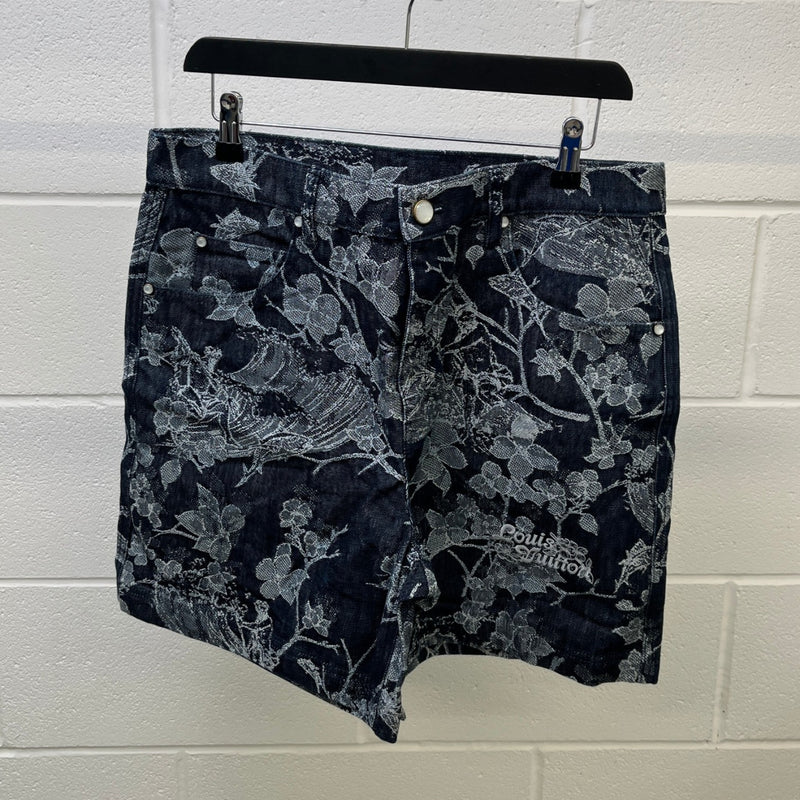 Men's Monogram Foliage Jacquard Shorts Black Size Waist 32"