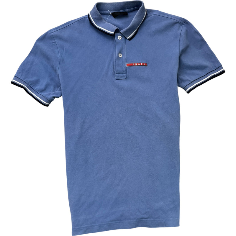 Men's Tab Logo Polo Shirt Blue Size M