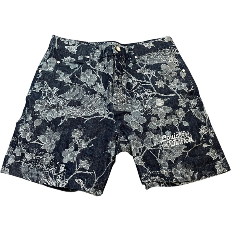 Men's Monogram Foliage Jacquard Shorts Black Size Waist 32"