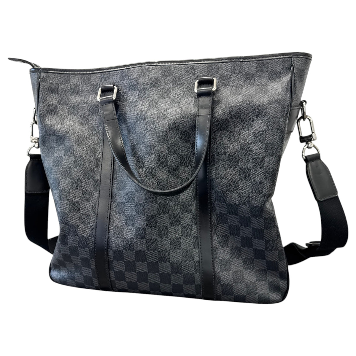 Men's Damier Graphite Tadao Tote Travel Bag Black - Photo 9