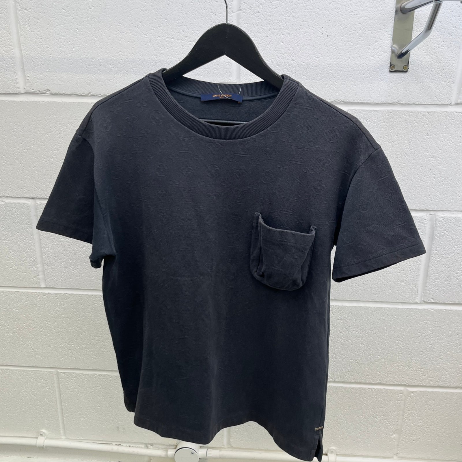 Men's Monogram Pocket T-Shirt Charcoal Size S - Photo 9