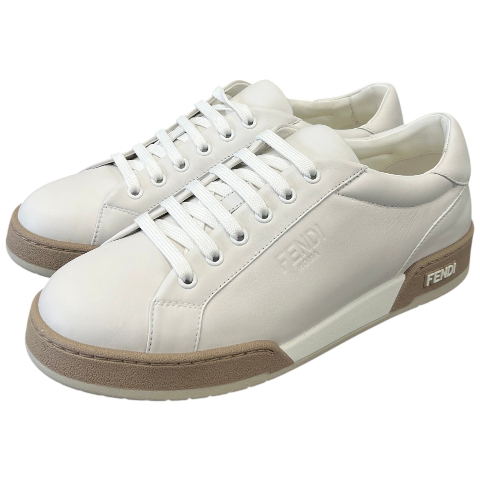Men's Embossed Logo Low Trainers White Size UK 7 / EU 41 - Photo 9