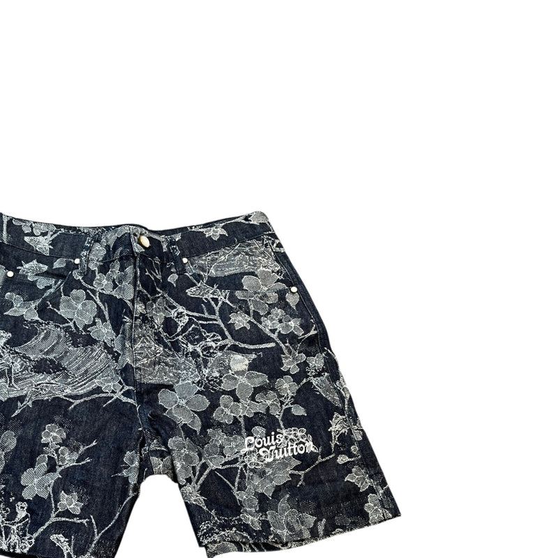 Men's Monogram Foliage Jacquard Shorts Black Size Waist 32"