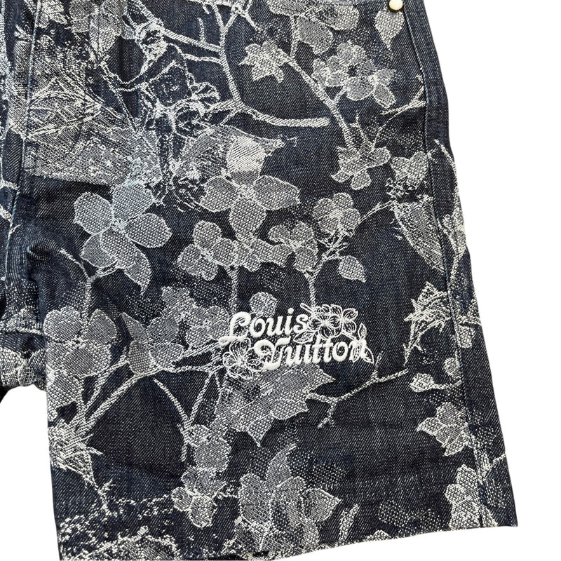 Men's Monogram Foliage Jacquard Shorts Black Size Waist 32"