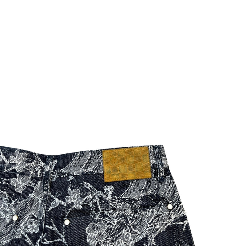 Men's Monogram Foliage Jacquard Shorts Black Size Waist 32"