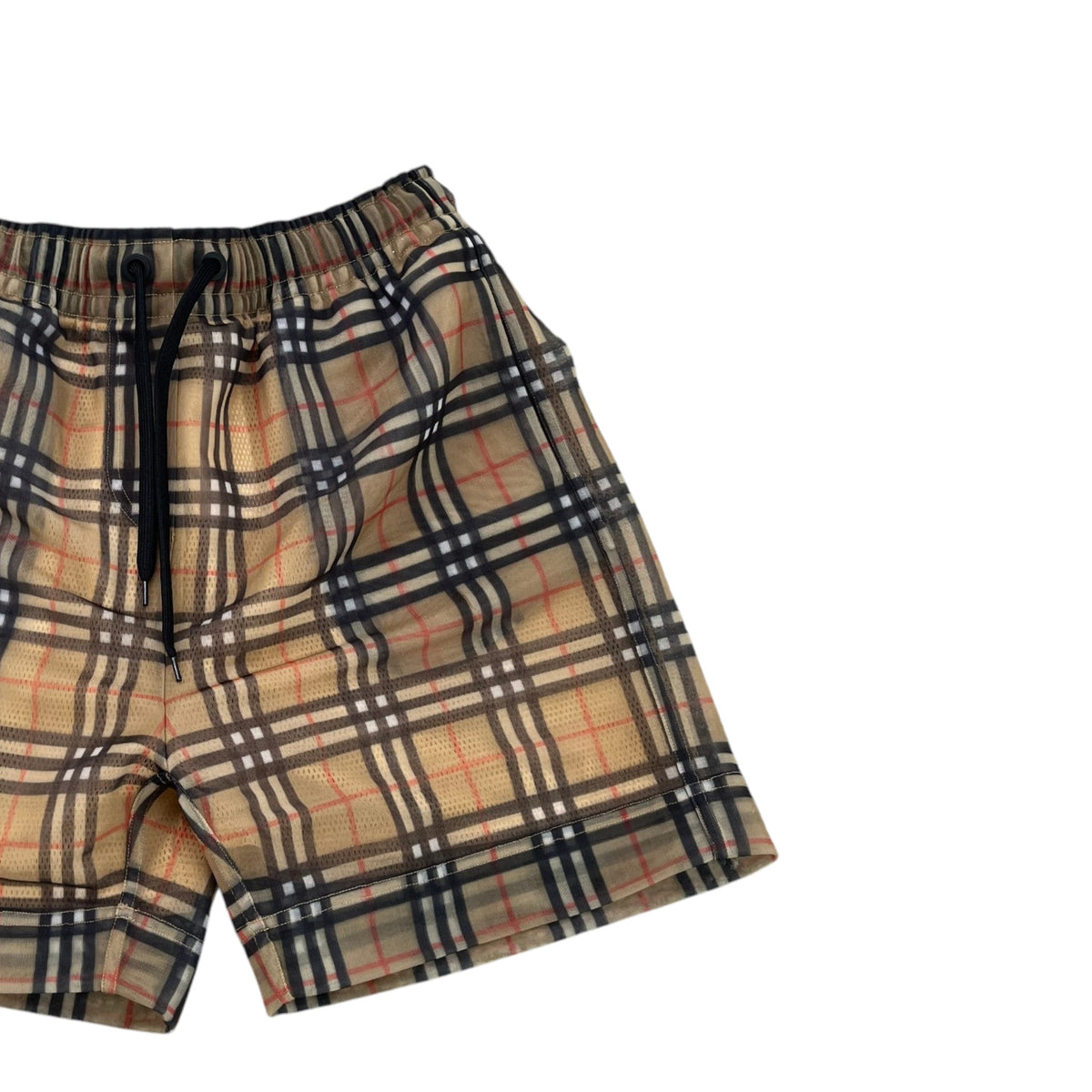 Men's Nova Check Shorts Beige Size L / W34 - Photo 3