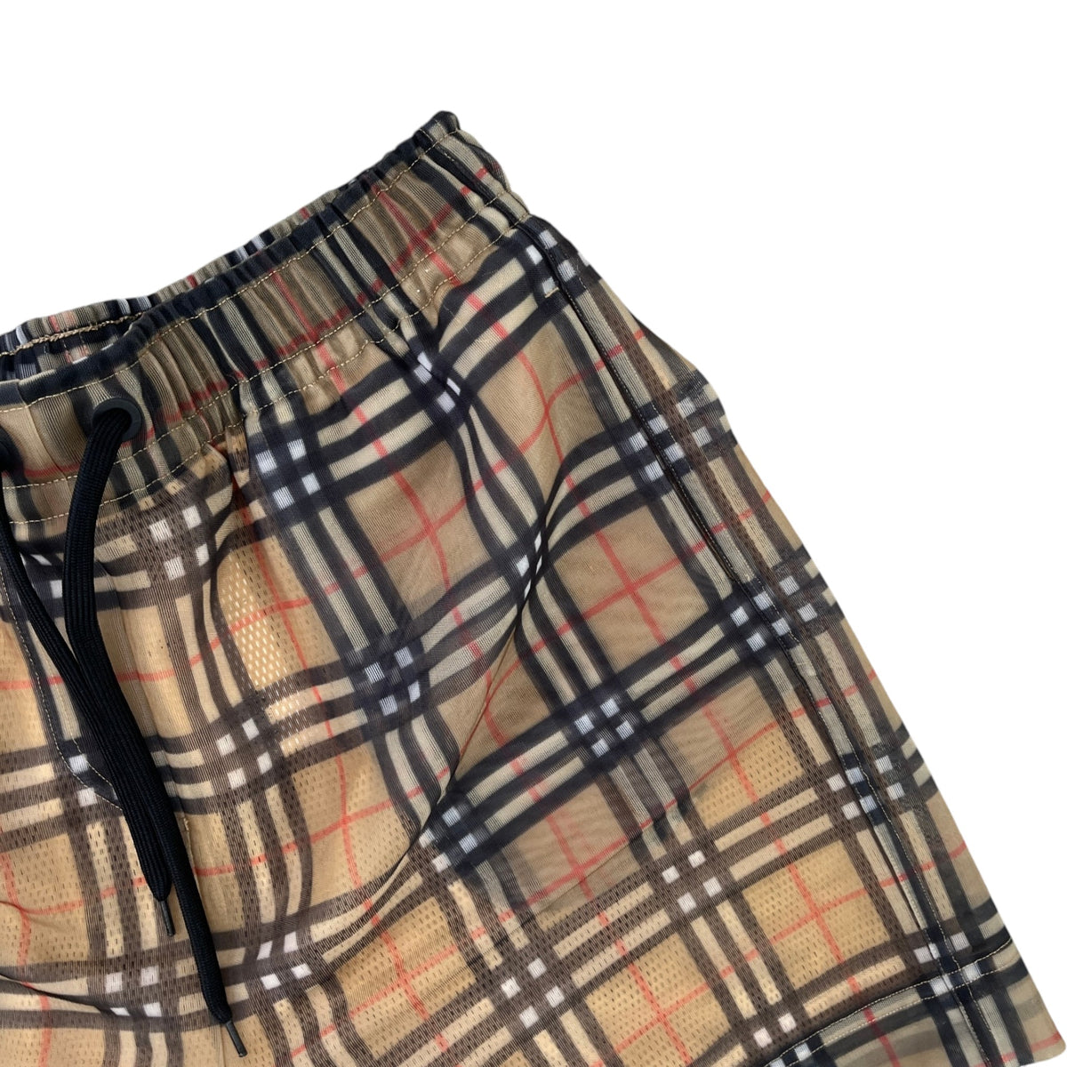 Men's Nova Check Shorts Beige Size L / W34 - Photo 6