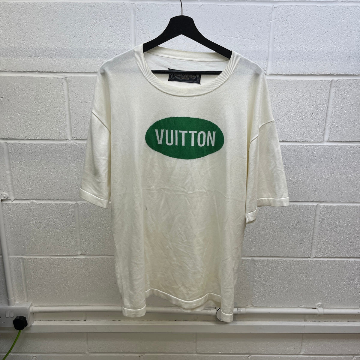 Men's Logo Print T-Shirt Cream Size XL - Photo 7